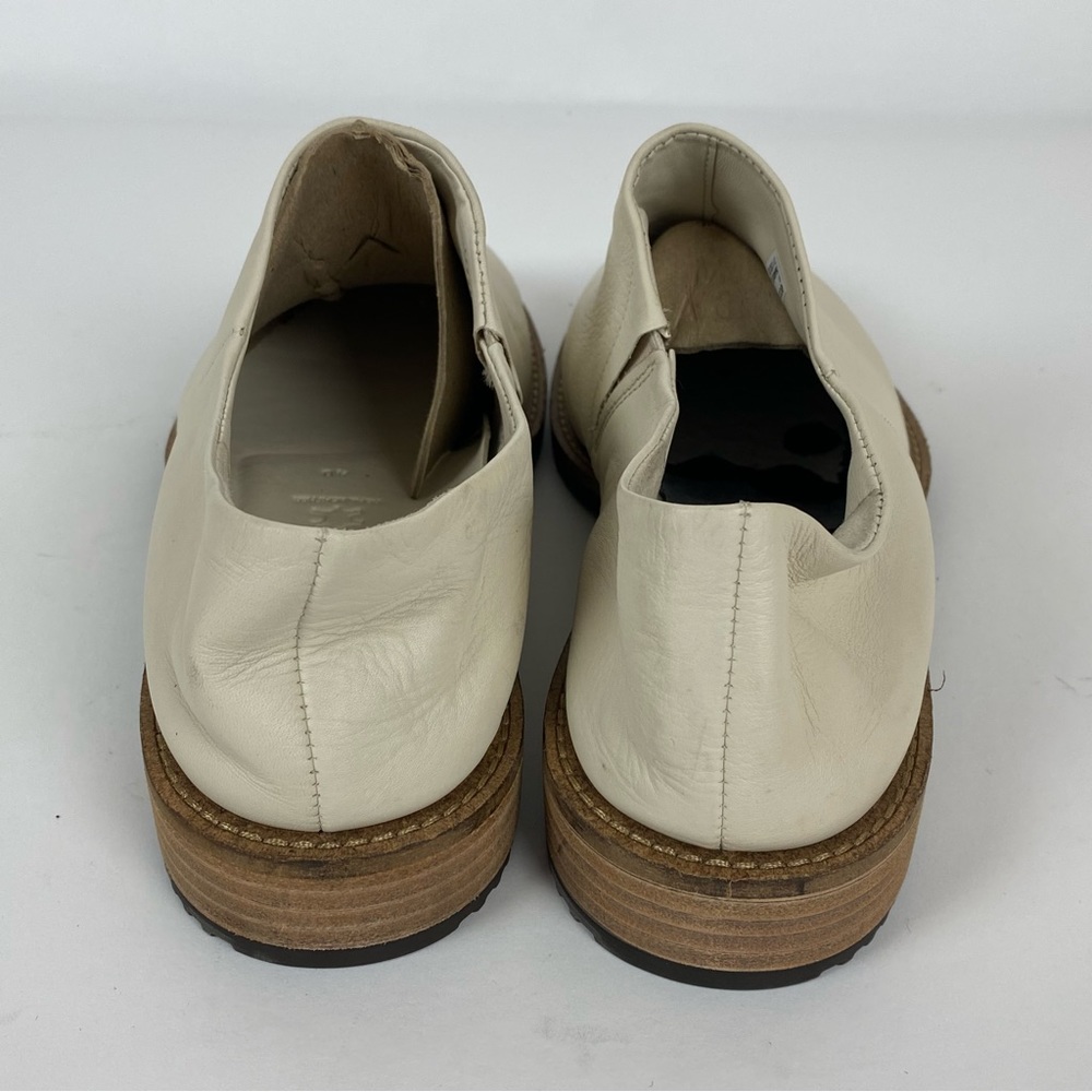 ECCO Women's Mule Shoes US 9 9.5 EU 40 Off White Ivory Leather Clog Drop Heel - Picture 6 of 11